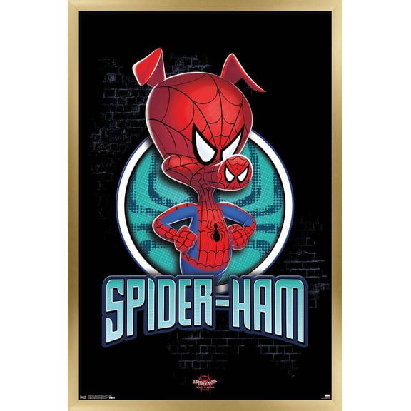 Marvel Spider-Man - Into The Spider-Verse - Spider-Ham Wall Poster, 22.375" x 34", Framed