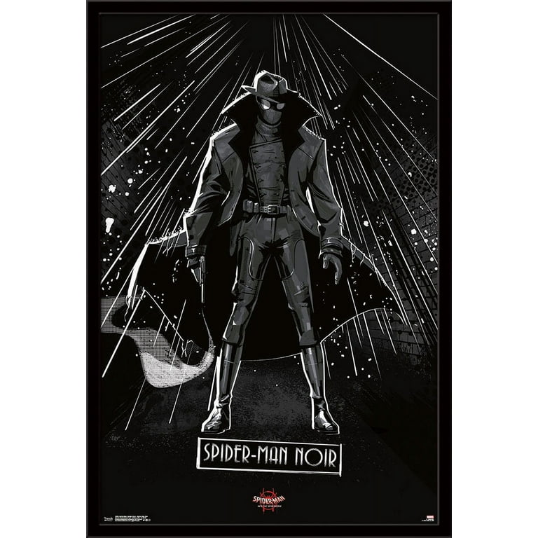 Marvel Spider-Man - Into The Spider-Verse - Spider-Man Noir Wall Poster,  22.375 x 34, Framed 