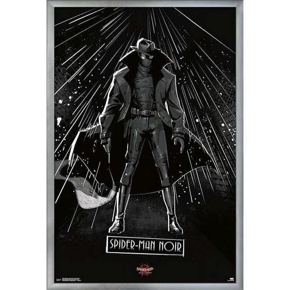 Marvel Spider-Man - Into The Spider-Verse - Spider-Man Noir Wall Poster, 22.375" x 34", Framed
