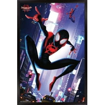 Marvel Spider-Man - Into The Spider-Verse - Street Wall Poster, 14.725" x 22.375", Framed