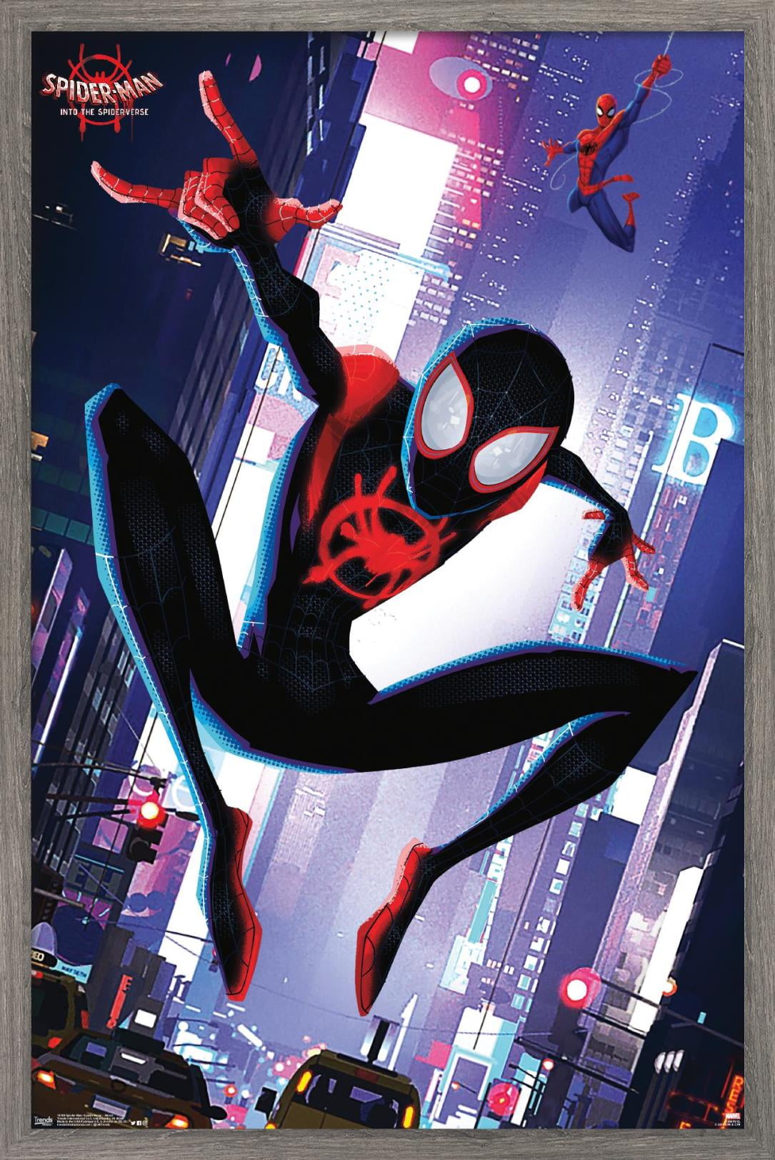 Marvel Spider-Man - Into The Spider-Verse - Street Wall Poster, 14.725" x 22.375", Framed
