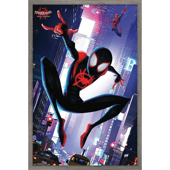 Marvel Spider-Man - Into The Spider-Verse - Street Wall Poster, 14.725" x 22.375", Framed