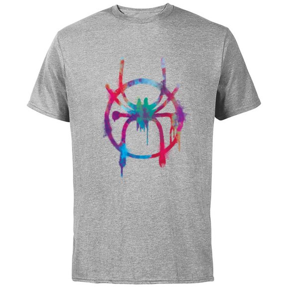 Marvel Spider-Man Into the Spider-Verse Rainbow Icon - Short Sleeve Cotton T-Shirt for Adults - Customized-Athletic Heather
