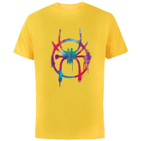 Marvel Spider-Man Into the Spider-Verse Rainbow Icon - Short Sleeve Cotton T-Shirt for Adults - Customized-Yellow