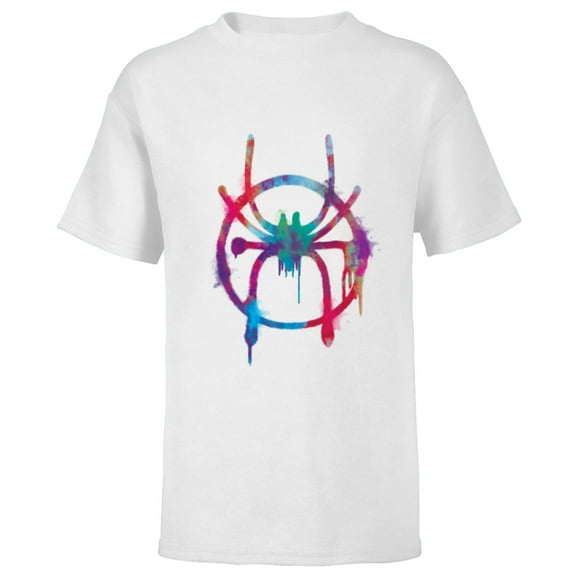 Marvel Spider-Man Into the Spider-Verse Rainbow Icon - Short Sleeve T-Shirt for Kids - Customized-White