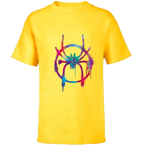 Marvel Spider-Man Into the Spider-Verse Rainbow Icon - Short Sleeve T-Shirt for Kids - Customized-Yellow