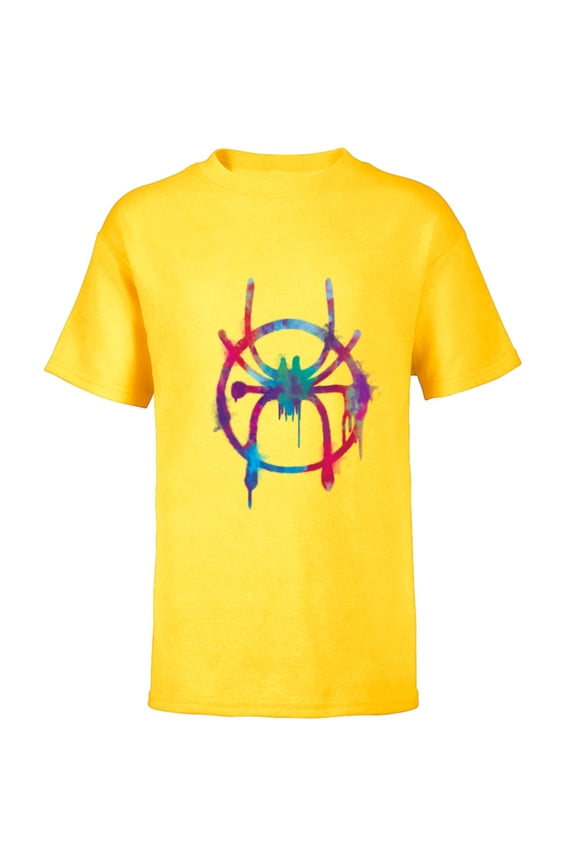 Spider-Man Into the Spider-Verse Rainbow Icon - Short Sleeve T-Shirt for Kids - Customized-Yellow