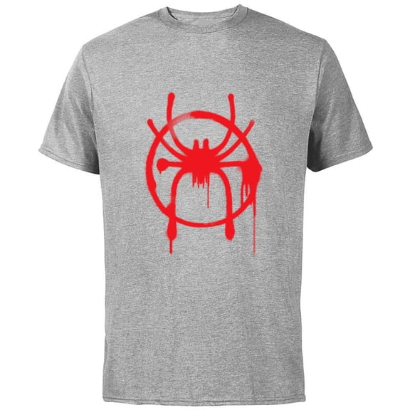 Marvel Spider-Man Into the Spider-Verse Red Icon - Short Sleeve Cotton T-Shirt for Adults -Customized-Athletic Heather