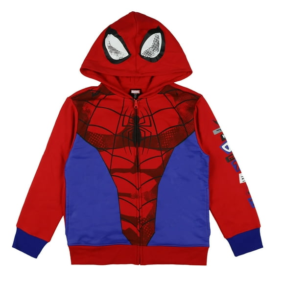 Marvel Spider-Man Jacket Boys Superhero Fleece Zip Up Hoodie