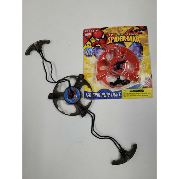Marvel Spider-Man Kids' LED Spin Play - Lights Up as It Spins - Ages 4 + Colors :Red OR Black