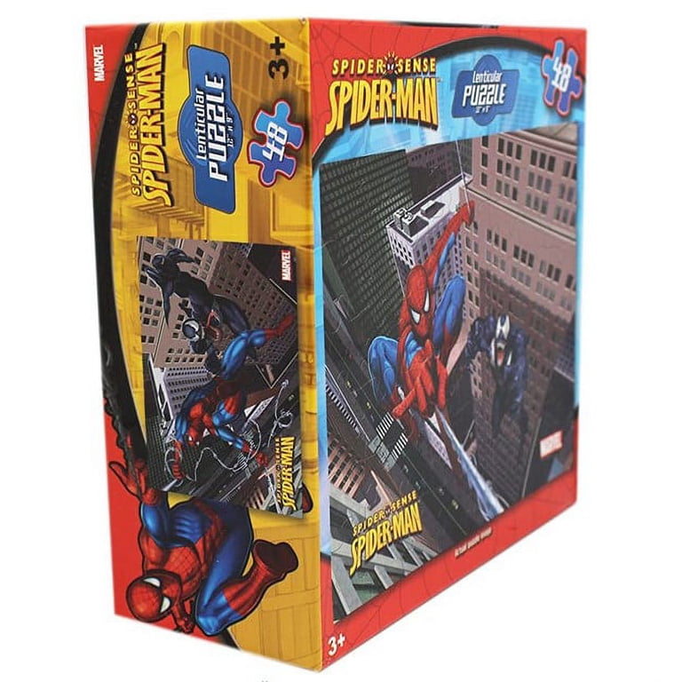 MARVEL SPSP セット Marvel Spider-Man 3D Lenticular Puzzle for Kids, Superhero Jigsaw