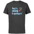 thumbnail image 1 of Marvel Spider-Man Let's Stick Together Valentine's Day - Short Sleeve Cotton T-Shirt for Adults - Customized-Charcoal, 1 of 5