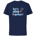 thumbnail image 1 of Marvel Spider-Man Let's Stick Together Valentine's Day - Short Sleeve Cotton T-Shirt for Adults - Customized-Navy, 1 of 5