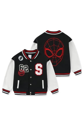 Spidey & His Amazing Friends Spider-Man Letterman Varsity Bomber Jacket (Boys), Sizes 3T-7
