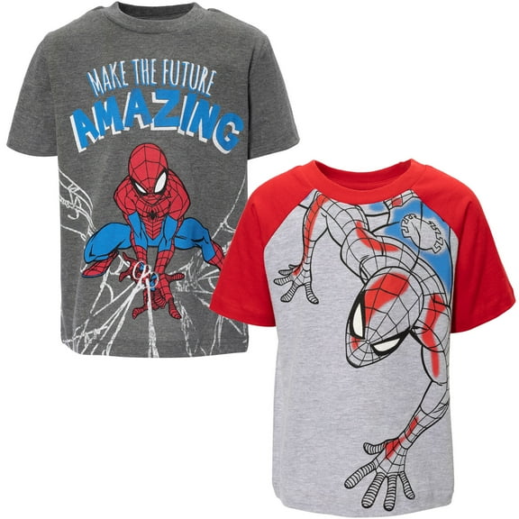 Marvel Spider-Man Little Boys 2 Pack T-Shirts Toddler to Big Kid