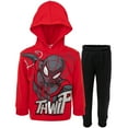 thumbnail image 1 of Marvel Spider-Man Little Boys Fleece Pullover Hoodie and Pants Outfit Set Toddler to Big Kid, 1 of 5