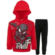 MARVEL Spider-Man Little Boys Fleece Pullover Hoodie and Pants Outfit Set Toddler to Big Kid