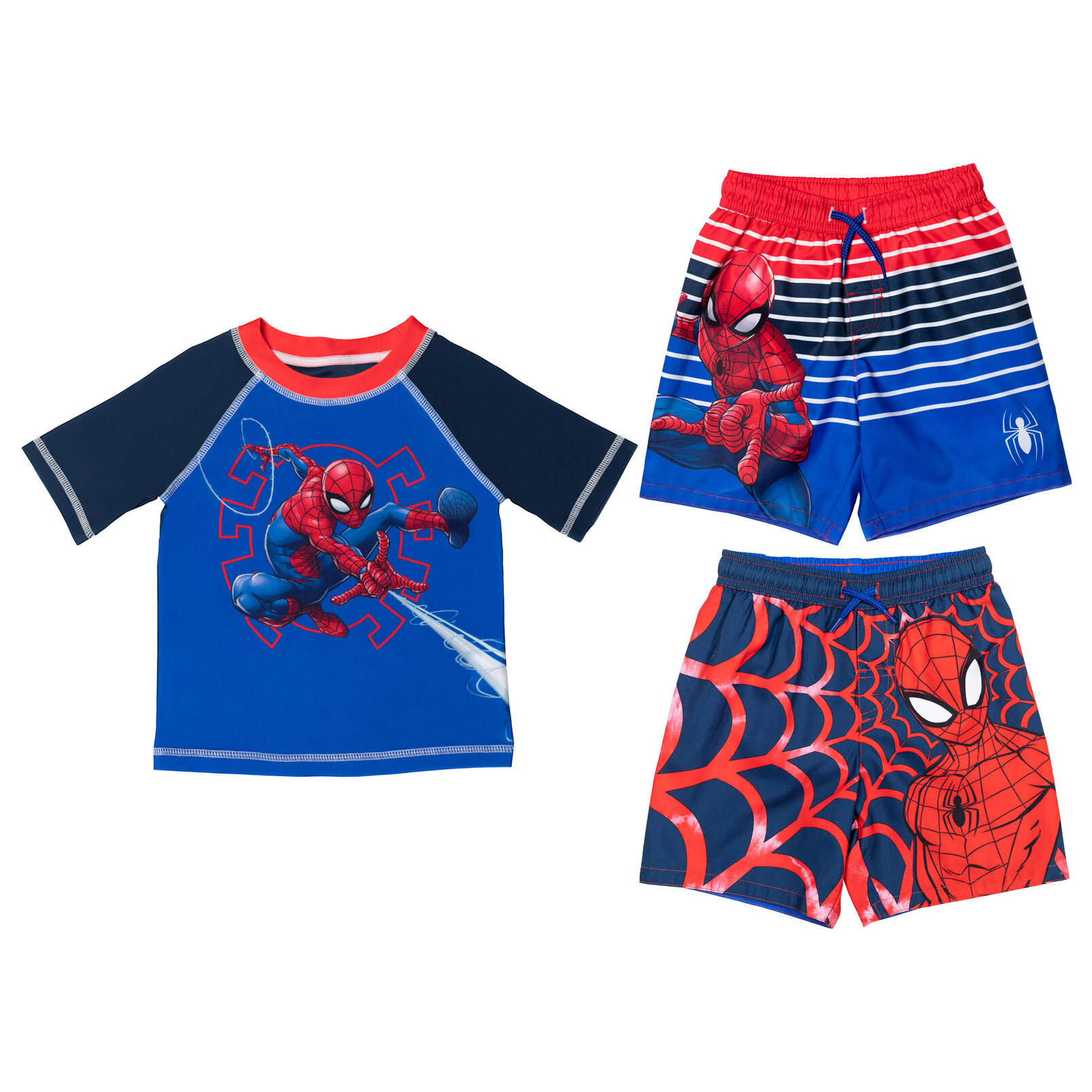Marvel Spider-Man Little Boys Pullover Rash Guard and Swim Trunks Toddler to Big Kid