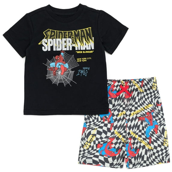 Marvel Spider-Man Little Boys T-Shirt and Shorts Outfit Set Toddler to Big Kid