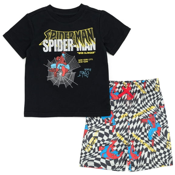 Marvel Spider-Man Little Boys T-Shirt and Shorts Outfit Set Toddler to Big Kid