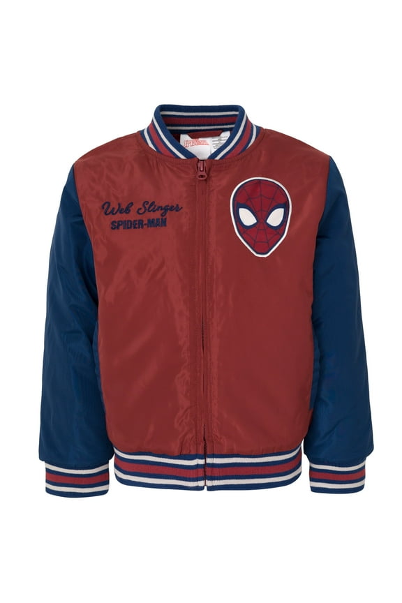 Spider-Man Little Boys Varsity Bomber Jacket Red 7-8