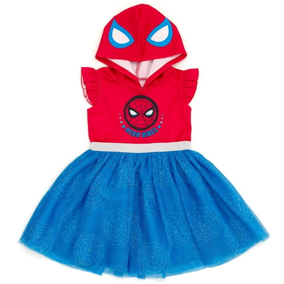Marvel Spider-Man Little Girls Mesh Tulle Dress Toddler to Big Kid