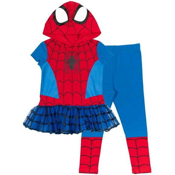 Marvel Spider-Man Little Girls Peplum T-Shirt and Leggings Outfit Set