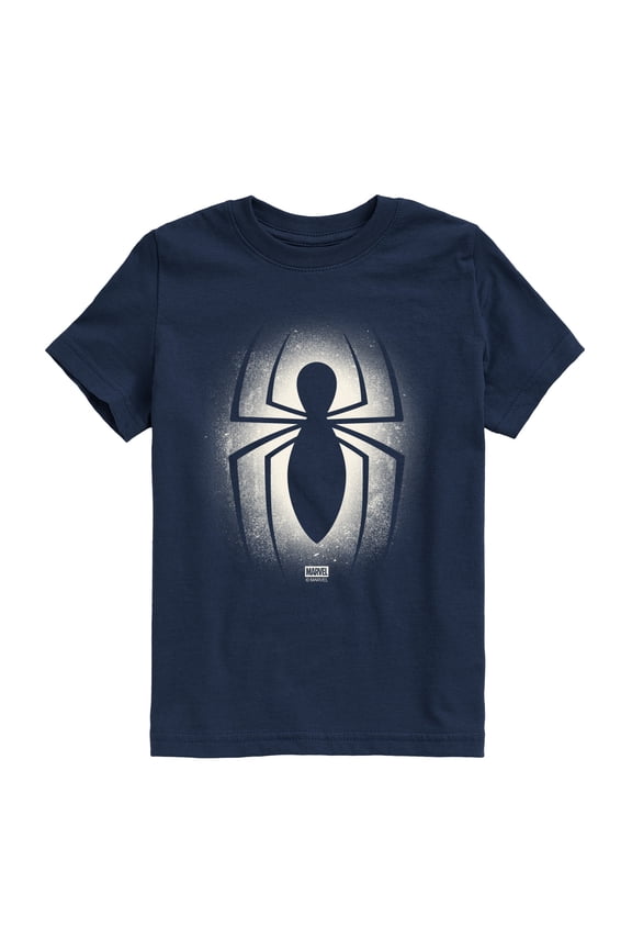 - Spidey Logo Spray - Youth Boys Short Sleeve Graphic T-Shirt