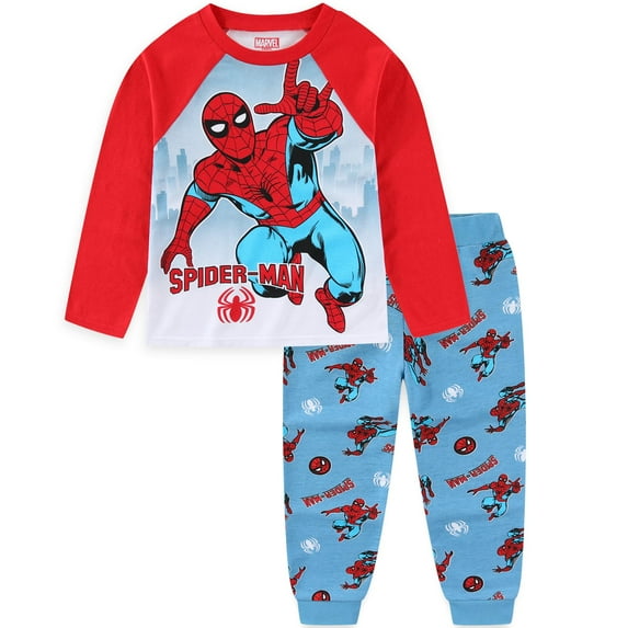Marvel Spider-Man Long Sleeve Shirt and French Terry Pants Set (Boys), 2 Piece Set, Sizes 2T-7