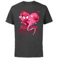 thumbnail image 1 of Marvel Spider-Man Love Heart You’re An Amazing Valentine - Short Sleeve Cotton T-Shirt for Adults - Customized-Charcoal, 1 of 5