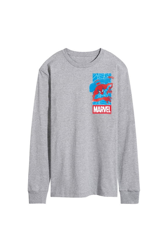- Spider-Man Marvel Logo Webs - Men's Long Sleeve Graphic T-Shirt