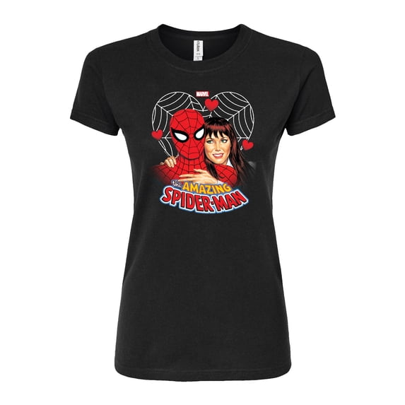 Marvel Spider-Man - Mary Jane Valentine - Juniors Fitted Graphic T-Shirt