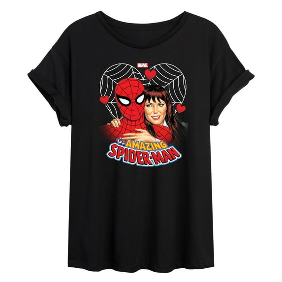 Marvel Spider-Man - Mary Jane Valentine - Women's Oversized Graphic T-Shirt