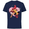 thumbnail image 1 of Marvel Spider-Man & Mary Jane Variant Cover Valentine's Day - Short Sleeve Cotton T-Shirt for Adults - Customized-Navy, 1 of 5