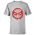 thumbnail image 1 of Marvel Spider-Man Mask Logo Melting Paint Drip - Short Sleeve T-Shirt for Kids - Customized-Athletic Heather, 1 of 5