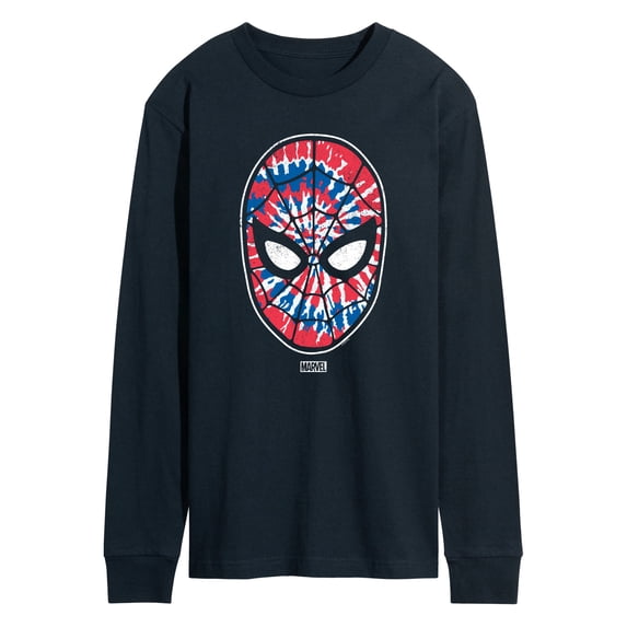 Marvel Spider-Man - Mask Tie Dye Flag - Men's Long Sleeve Graphic T-Shirt
