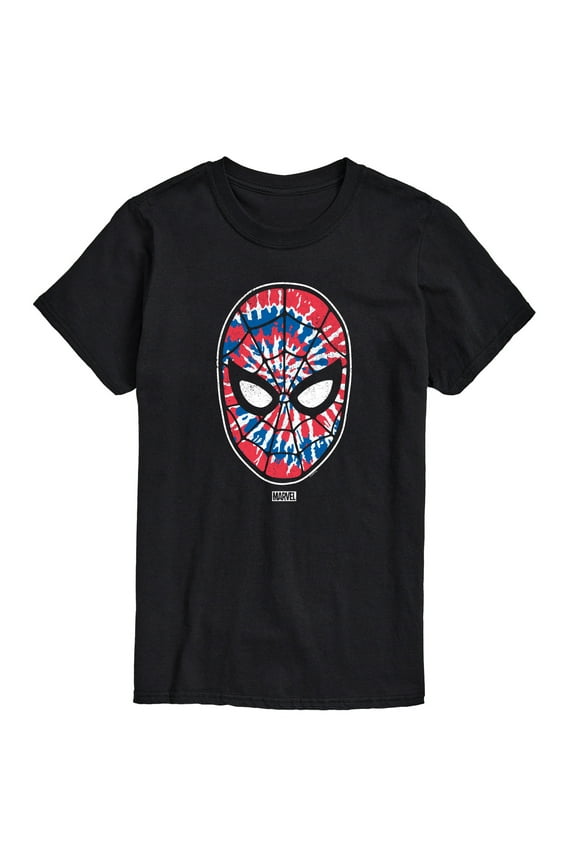 Spider-Man - Mask Tie Dye Flag - Men's Short Sleeve Graphic T-Shirt