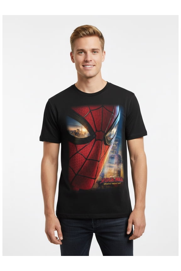 Spider-Man, Men's & Big Men's Graphic Tee, Big Face Poster, Sizes S-3XL