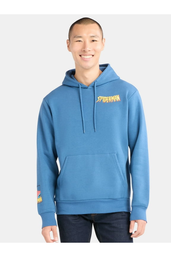 Spider-Man Men's Graphic Print Hoodie with Long Sleeves, Sizes S-2XL