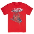thumbnail image 1 of Marvel Spider-Man Men's Spidey Swinging Slim-Fit T-Shirt Heather Red L, 1 of 3