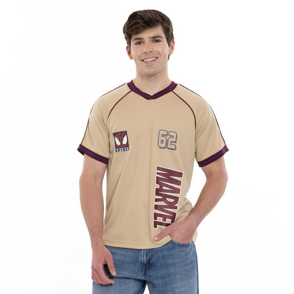 Marvel Spider-Man Mesh Soccer Jersey Athletic V-neck T-Shirt Adult
