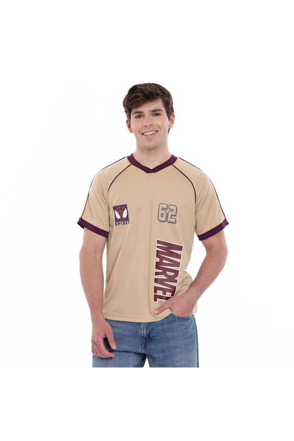 Spider-Man Mesh Soccer Jersey Athletic V-neck T-Shirt Adult