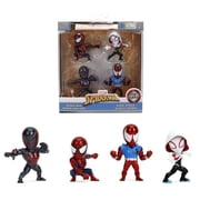 Marvel Spider-Man Metalfigs 4-Pack   2.5  Die-Cast Figures by Jada Toys   Includes Spider-Man, Scarlet Spider, Ghost Spider & Spider-Man 2099   Collectible Figurines for Ages 8+