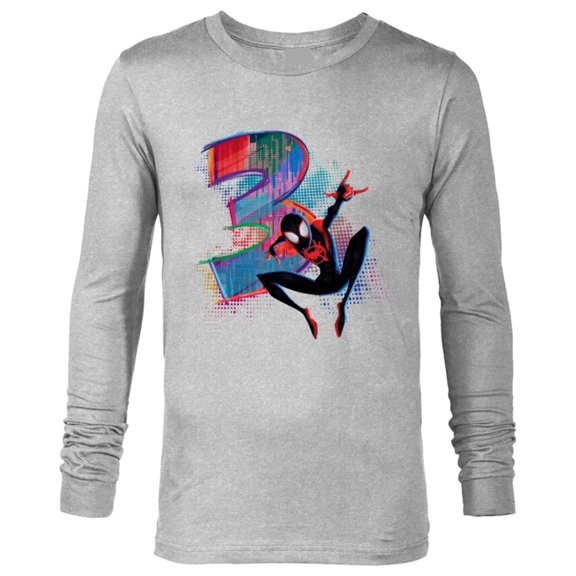 Marvel Spider-Man Miles Morales 3rd Birthday Graphic - Long Sleeve T-Shirt for Men - Customized-Athletic Heather