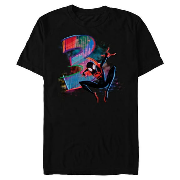 Marvel Spider-Man Miles Morales 3rd Birthday Graphic - Short Sleeve Blended T-Shirt for Adults - Customized-Black