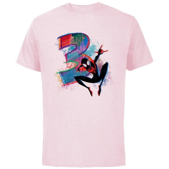 Marvel Spider-Man Miles Morales 3rd Birthday Graphic - Short Sleeve Cotton T-Shirt for Adults - Customized-Soft Pink