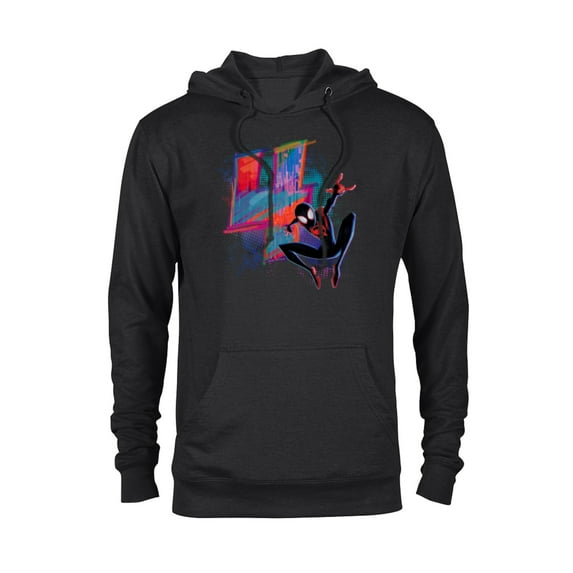 Marvel Spider-Man Miles Morales 4th Birthday Graphic - Pullover Hoodie for Adults - Customized-Black