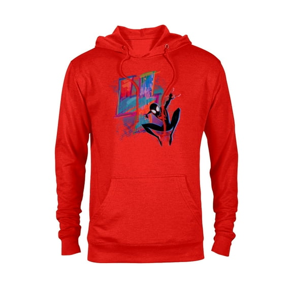 Marvel Spider-Man Miles Morales 4th Birthday Graphic - Pullover Hoodie for Adults - Customized-Red Heather