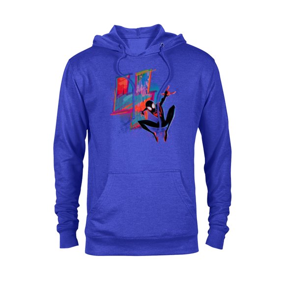 Marvel Spider-Man Miles Morales 4th Birthday Graphic - Pullover Hoodie for Adults - Customized-Royal Heather