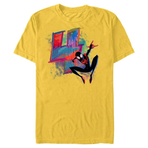 Marvel Spider-Man Miles Morales 4th Birthday Graphic - Short Sleeve Blended T-Shirt for Adults - Customized-Yellow